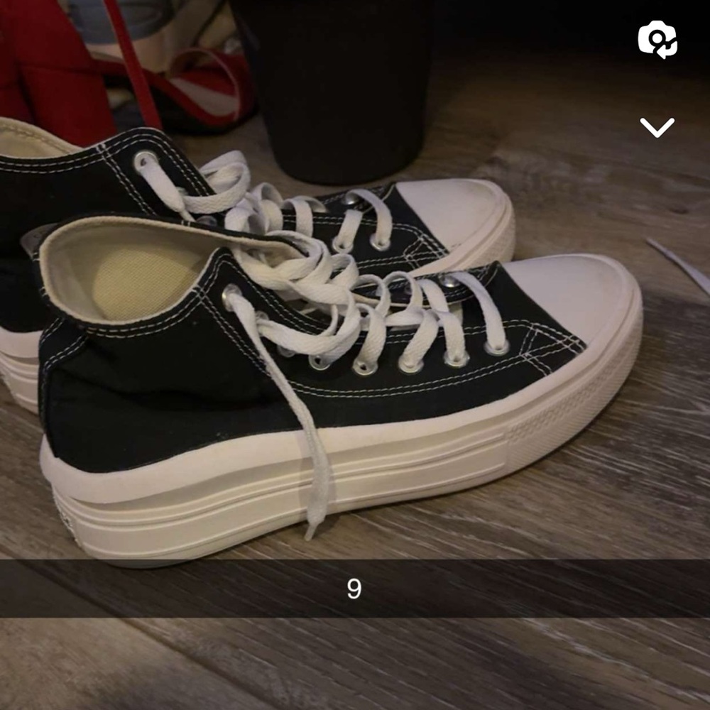 Black platform converse